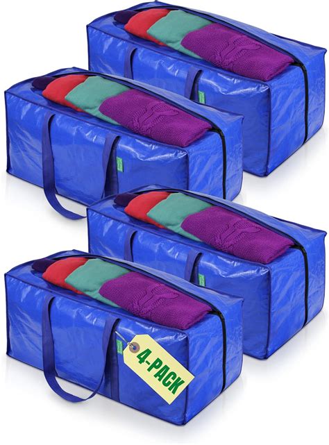 Heavy Duty Moving Bags 4 Pack Jumbo Clothing Storage Bags With