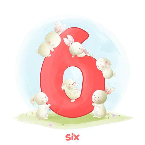 Premium Vector Cute Funny Animal Font Numbering Collection 6