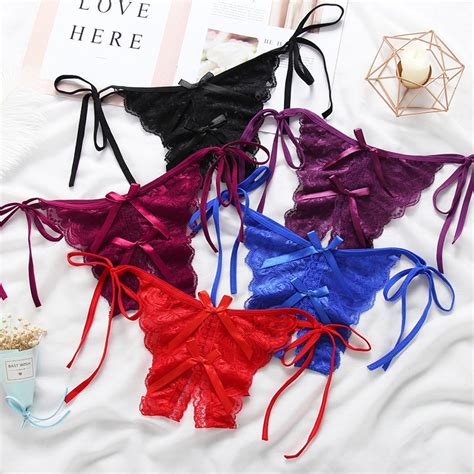 Pcs Set Women Langerie Crotchless Panties See Through Sexy Hot