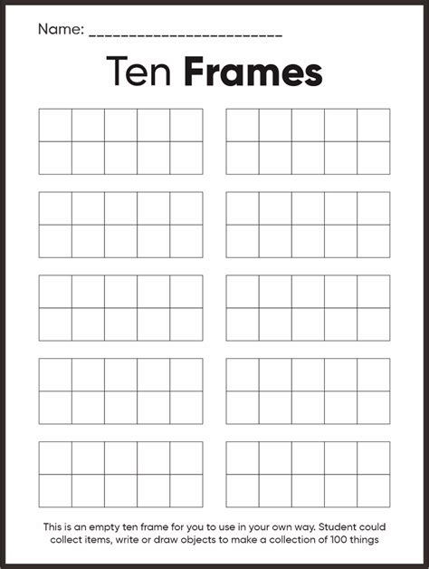 Tens Frame Free Printable