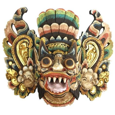 1stdibs Sculpture Carving Balinese Barong Dance Mask Indonesian