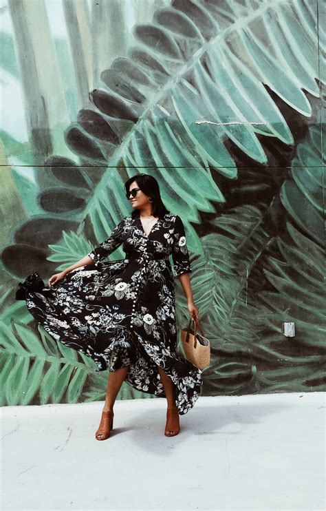 Spring Print Leaf Maxi Dress Styled By Fashom Chic Stylista By