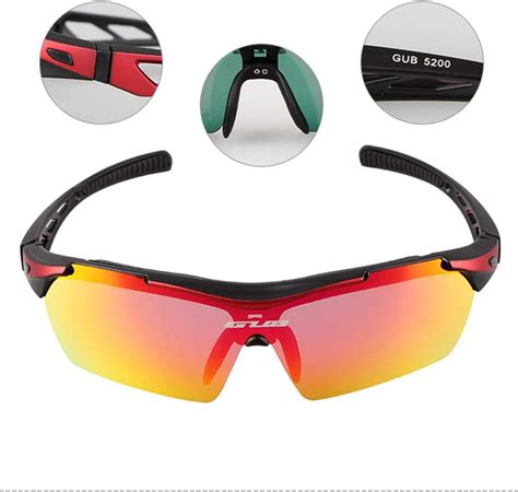 Gub 5200 Polarisierte Sport Sonnenbrille Eingebauter Uv Blockierender Kurzsichtigkeitsrahmen