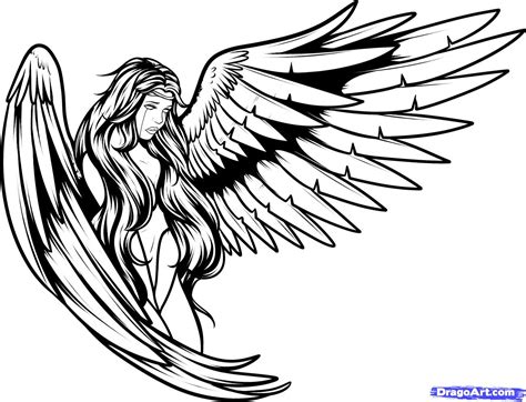How To Draw Tattoo Angels Angel Tattoos Step By Step Fantasy Clipart Best Clipart Best