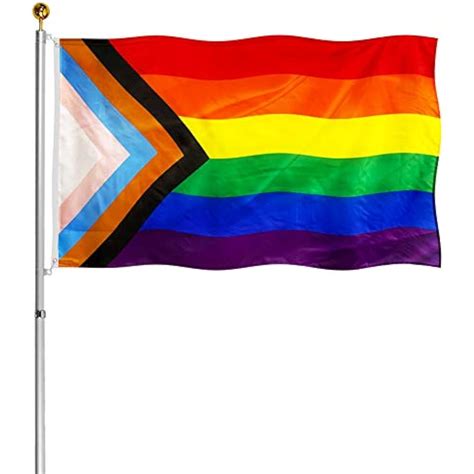 Inclusive Progress Pride Flag Gay Lgbtq X Outdoor Bright Colors