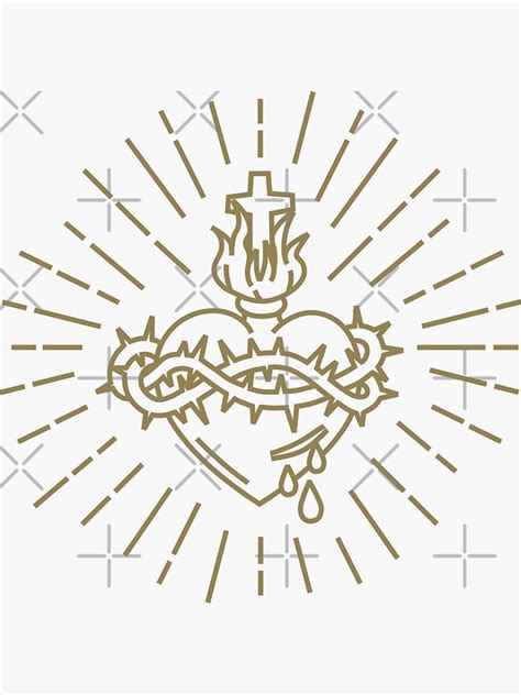 Sacred Heart Of Jesus Sticker For Sale By Beltschazar Redbubble