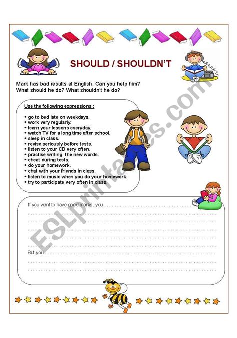 Should Shouldn´t Esl Worksheet By Nvr1