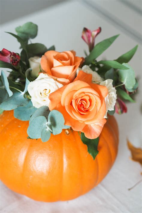 Pumpkin Floral Arrangement The Perfect Diy Autumn Centrepiece