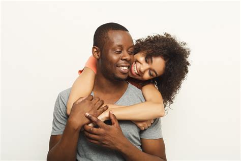 Black Couple Hugging And Posing At White Background International Institute Of Sleep