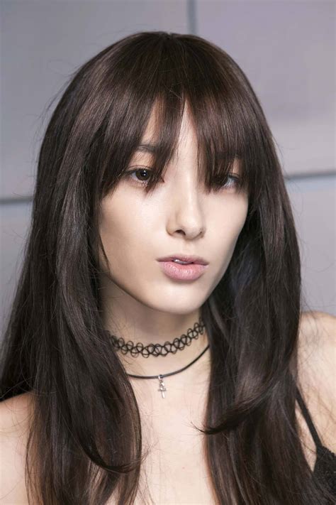Long Hairstyles For Square Faces With Bangs