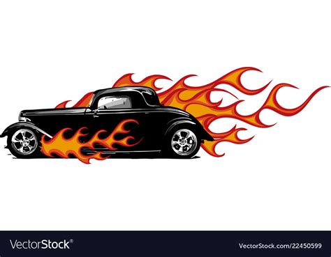 Download Vintage car hot rod garage hotrods carold Vector Image