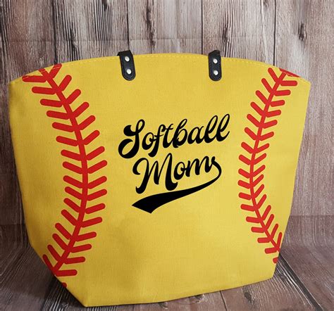 Personalized Softball Mom Tote Bags Yellow Softball Bag Tote Etsy