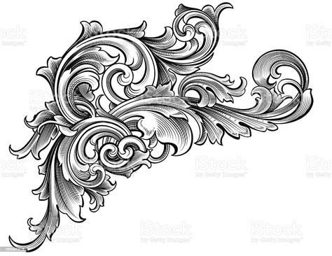 Intertwining Scrolls Stock Illustration Download Image Now Engraved