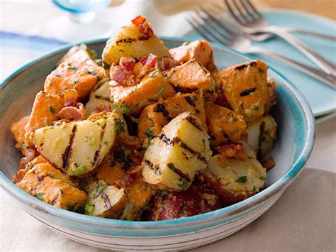 Grilled Potato Salad Recipe Grilled Sweet Potatoes Summer Side Dishes Recipes Food Network