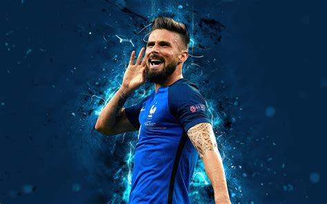 Download Wallpapers Olivier Giroud 4k Abstract Art France National