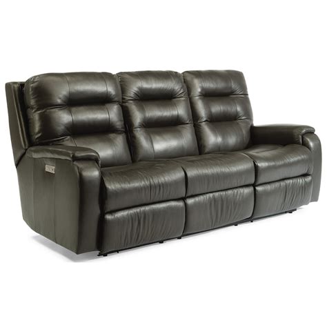 Flexsteel Arlo 3810 62l 824 70 Contemporary Power Reclining Sofa With Power Headrests And Lumbar