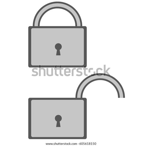 Vector Image Icons Open Closed Lock Stock Vector Royalty Free