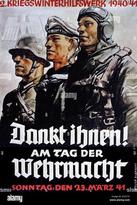 Second World War German Propaganda Poster Dated 1943 Stock Photo