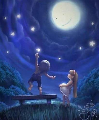 Moon Angel Star Night Couple Anime Heavenly