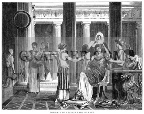 Image Of Roman Slaves And Patrician Female Slaves Attending A Roman