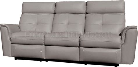 8501 Reclining Sofa In Light Gray Half Leather By Esf Woptions