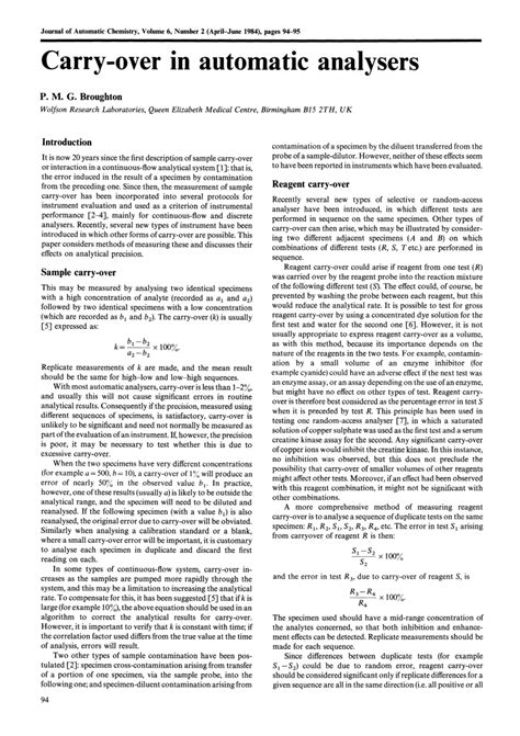 From old french, from finer to end, settle by payment). (PDF) Carry-over in automatic analysers