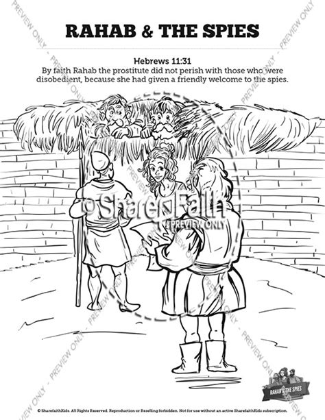 Joshua 2 The Story Of Rahab Sunday School Coloring Pages Clover Media