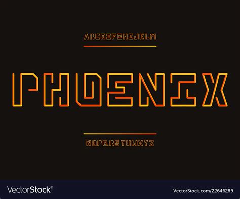 Phoenix Font Alphabet Royalty Free Vector Image