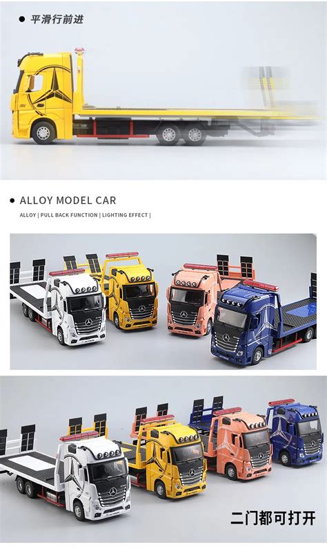 124 Trailer Truck Diecast Vehicles Alloy Metal Small Mini Car Toys