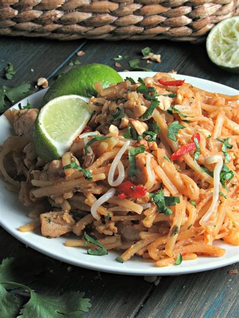 Skip the takeout and make this healthy chicken pad thai recipe instead! Easy Chicken Pad Thai | Recipe | Easy thai recipes, Food recipes, Food