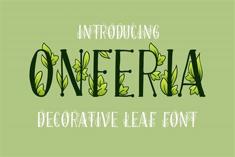 Onferia Decorative Leaf Font 167351 Regular Font Bundles
