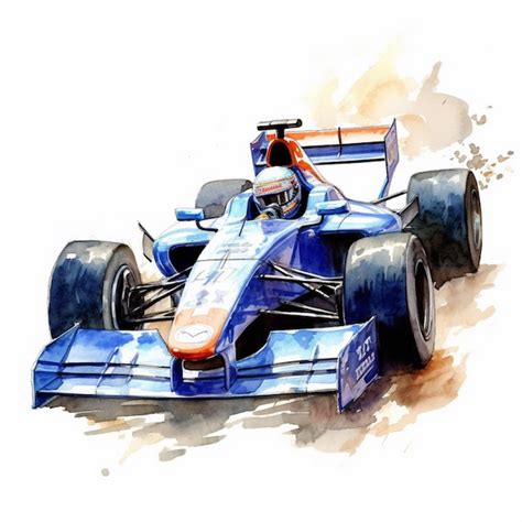 Premium Photo Watercolor Painting Of A Racing Car