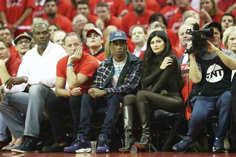 Kylie Jenner Travis Scott Among Stars At Rockets Warriors Game 7