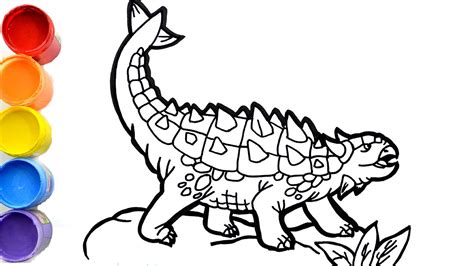 Dinosaurios Para Niños Como Dibujar And Pintar Un Ankylosaurus