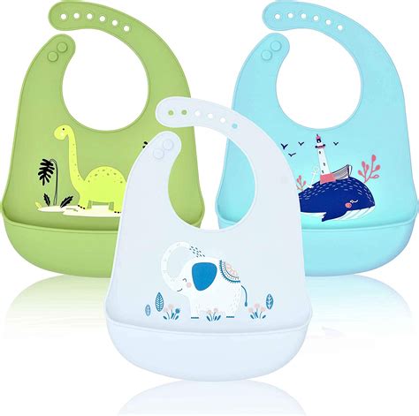 Baby Bibs Waterproof Silicone Toddler Infant Silicone Bibs Feeding
