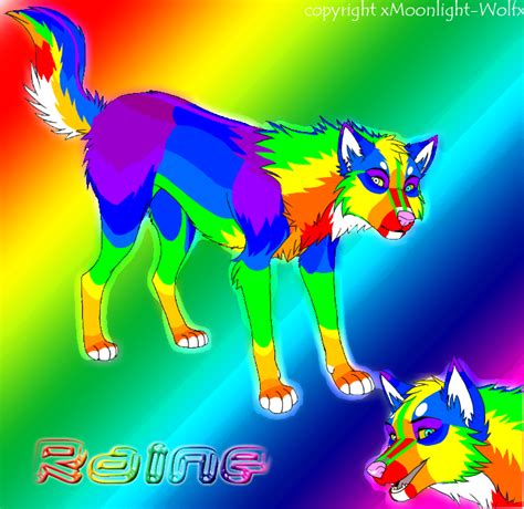 Raine The Rainbow Wolf By Xmoonlight Wolfx