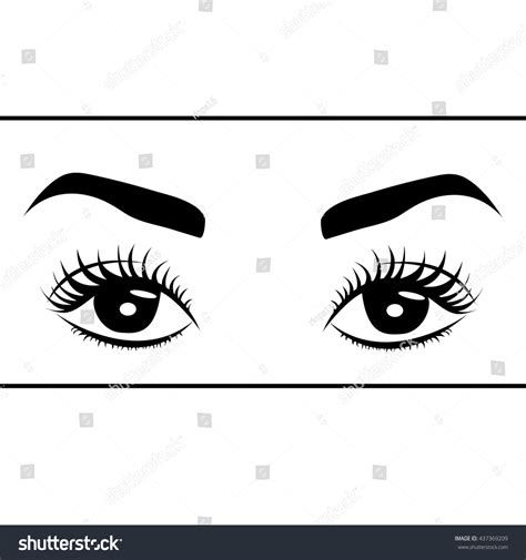 Black Silhouettes Eyebrows Eyes Isolated On Vector De Stock Libre De Regalías 437369209