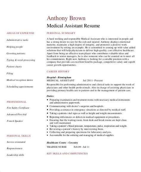 Resume Template For Medical Assistant Medical Assistant Resume Samples