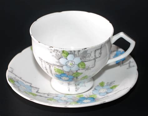Pale Blue Flowers Tea Cup And Saucer Wellington China Etsy Canada Tea Cups China Tea Cups