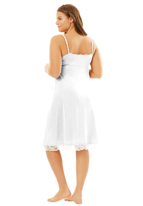 comfort choice women s plus size double skirted full slip ebay