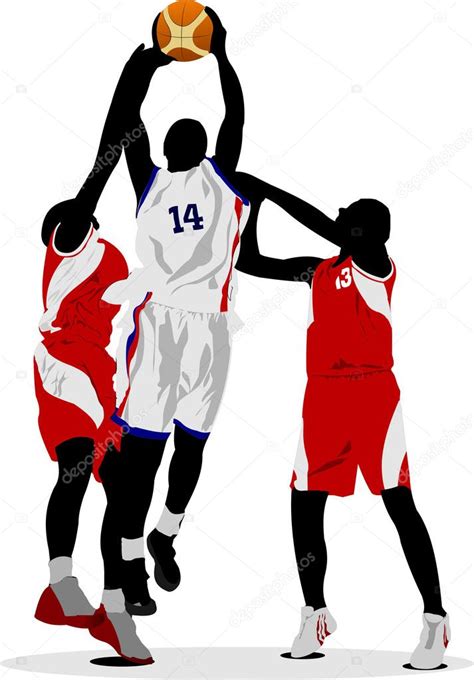 Basketball Players Vector Illustration Stock Vector Image By ©leonido