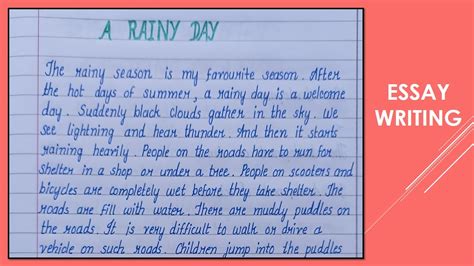 Best Way To Write Essay On A Rainy Day Essay Writing Short Essays