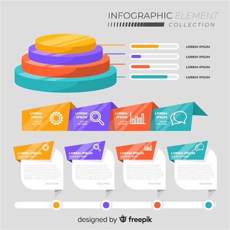 Sammlung Verschiedene Flache Infographic Elemente Kostenlose Vektor