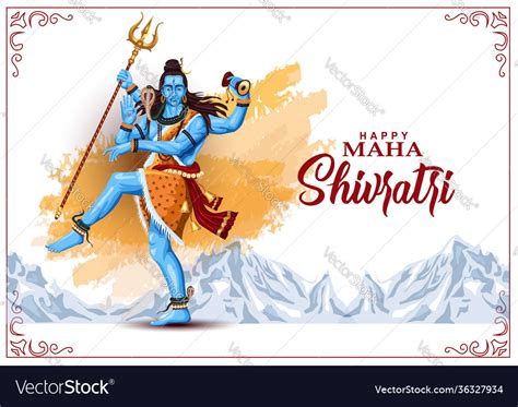 Lord Shiva Thandav Dance Position Indian God Vector Image