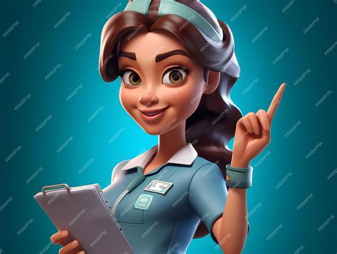 premium ai image funny 3d cartoon nurse character