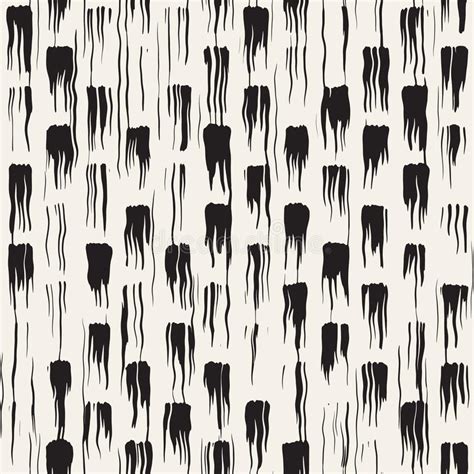 Vector Seamless Pattern With Brush Stripes And Strokes Black And White