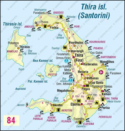 Thira Island Santorini Map Santorini Map Santorini