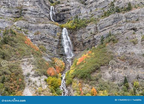 Scenic Bridal Veil Falls Utah In Fall Stock Image Image Of Outdoors