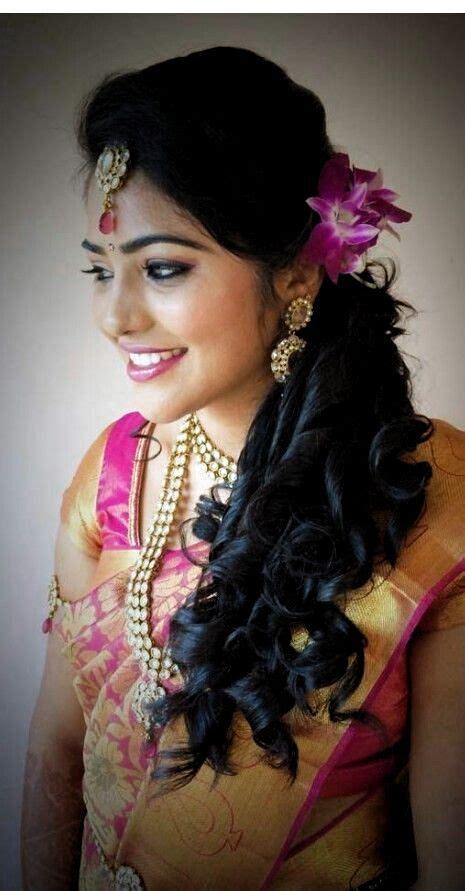In this video i have shown some open. Hairstyles for indian wedding reception pin by shree vidya ...