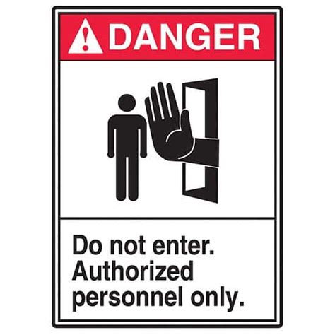Ansi Danger Do Not Enter Authorized Personnel Only Signs Cole Parmer